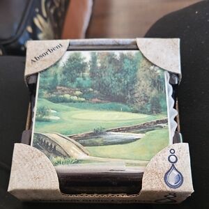 Golf Course Themed Absorbent Coasters